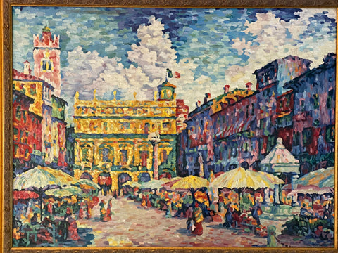 ITALIAN MARKET SCENE, SIGNED