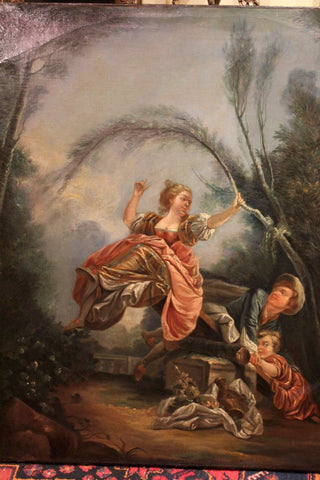 19TH CENTURY VARIANT ON FRAGONARD’S FAMOUS “SEE-SAW” OF 1750