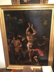 17TH C DUTCH OLD MASTER. MARTYRDOM OF SAINT SEBASTIAN