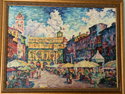 ITALIAN MARKET SCENE, SIGNED