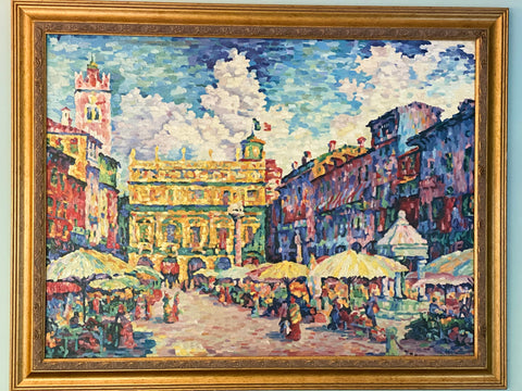 ITALIAN MARKET SCENE, SIGNED