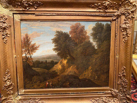 17TH C. OLD MASTER PASTORAL LANDSCAPE CIRCLE OF CLAUSE LORRAIN